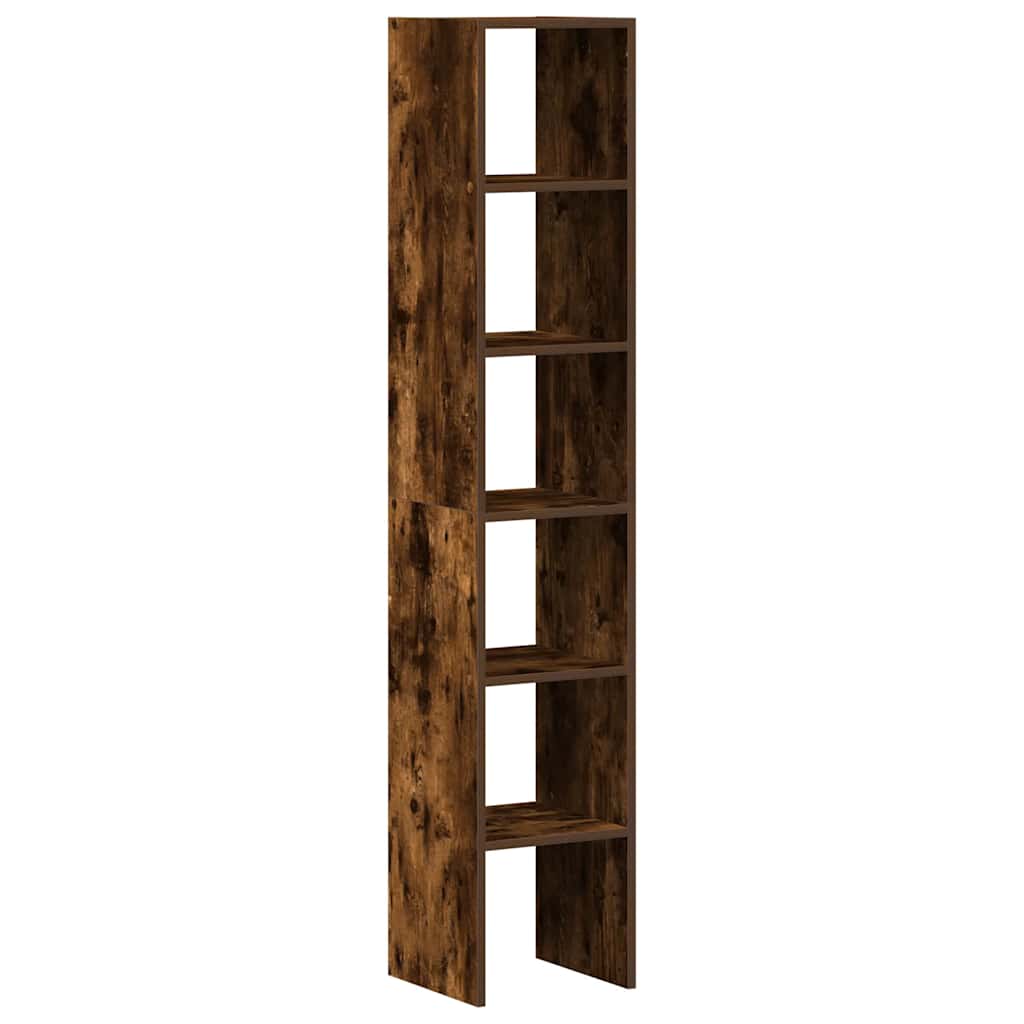 vidaXL Bücherregale 2 Stk. Stapelbar Räuchereiche 30x30x80 cm