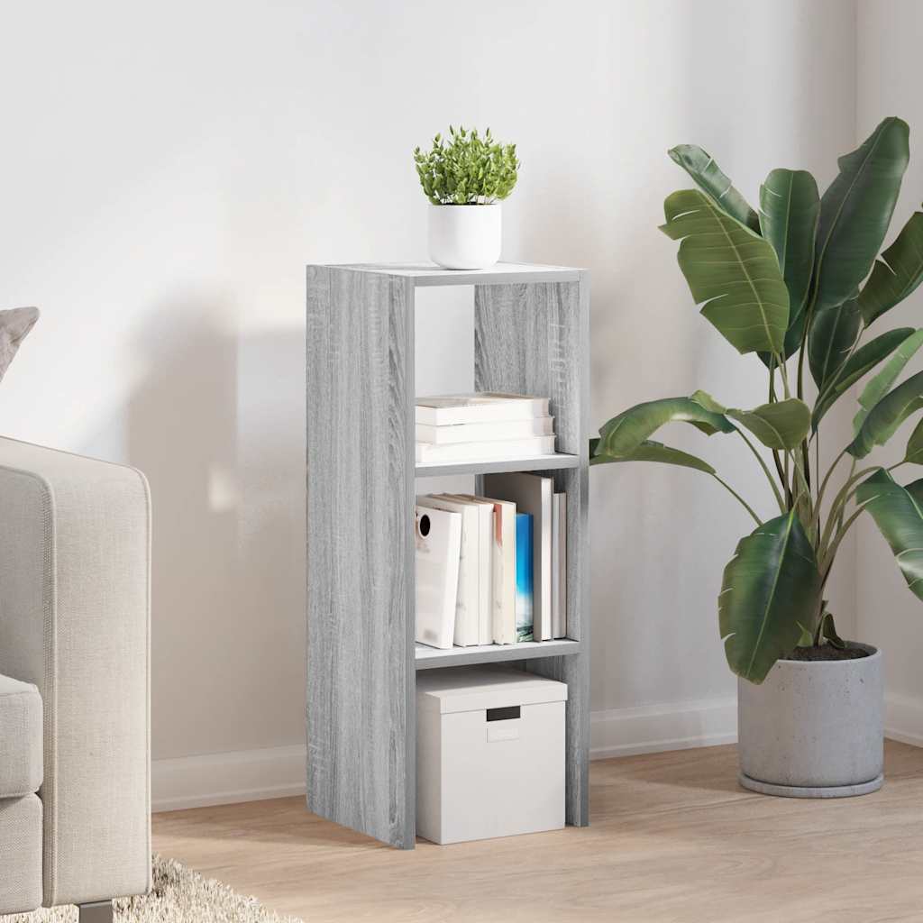 vidaXL Bücherregal Stapelbar Grau Sonoma 30x30x80 cm Holzwerkstoff