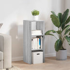 vidaXL Bücherregal Stapelbar Grau Sonoma 30x30x80 cm Holzwerkstoff