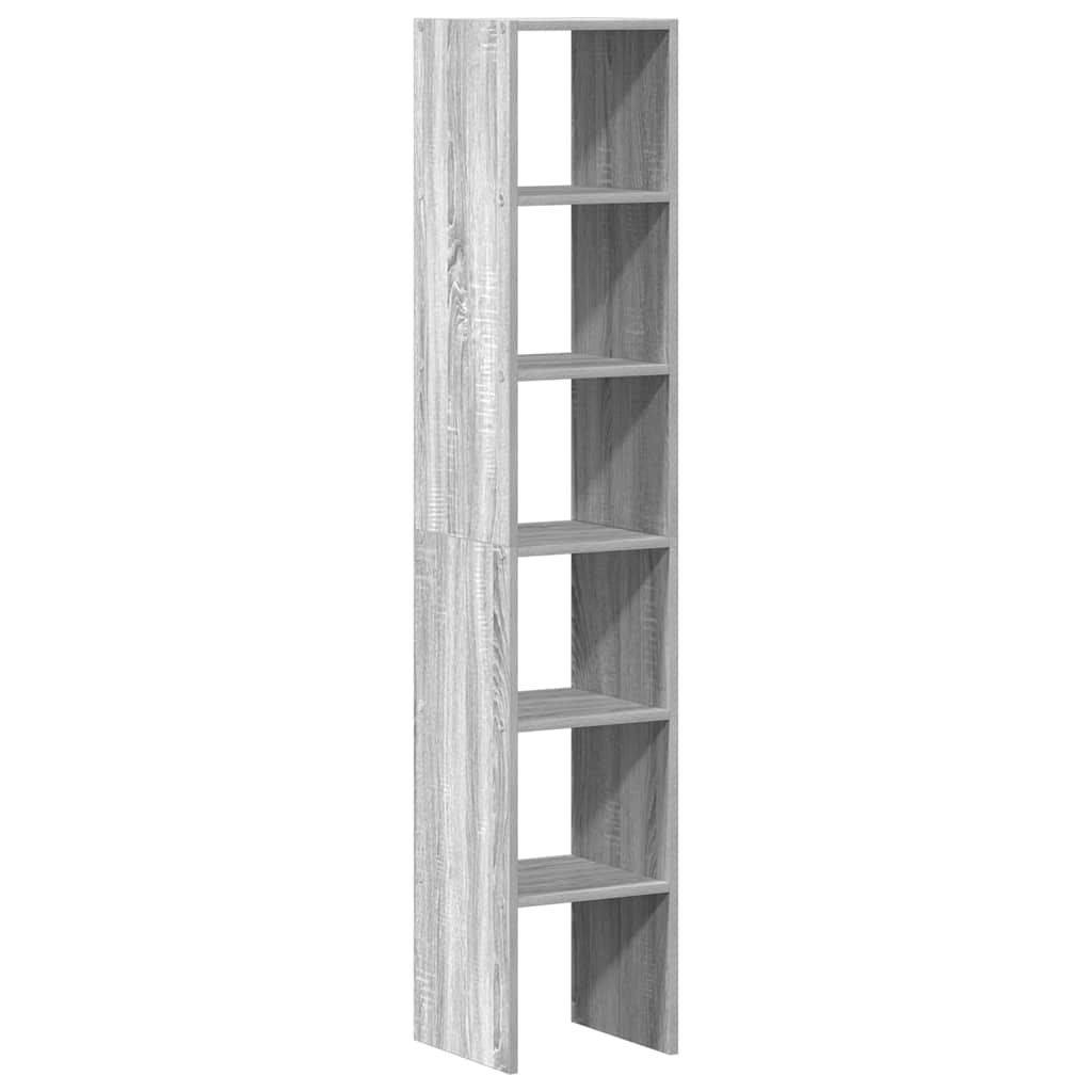 vidaXL Bücherregale 2 Stk. Stapelbar Grau Sonoma 30x30x80 cm