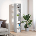 vidaXL Bücherregale 2 Stk. Stapelbar Grau Sonoma 30x30x80 cm