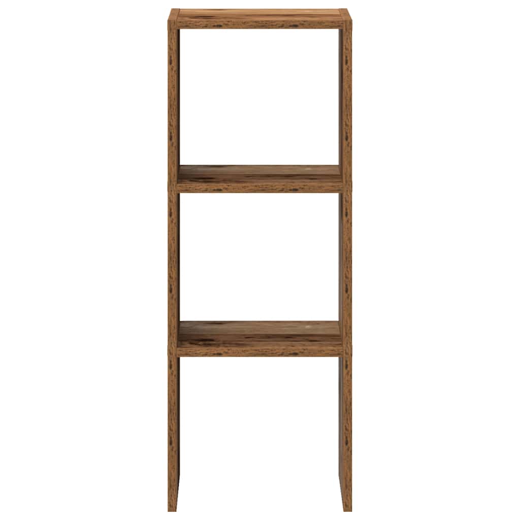 vidaXL Bücherregal Stapelbar Altholz-Optik 30x30x80 cm Holzwerkstoff