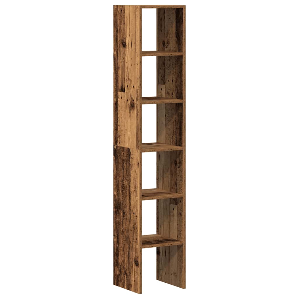 vidaXL Bücherregale 2 Stk. Stapelbar Altholz-Optik 30x30x80 cm