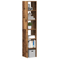 vidaXL Bücherregale 2 Stk. Stapelbar Altholz-Optik 30x30x80 cm