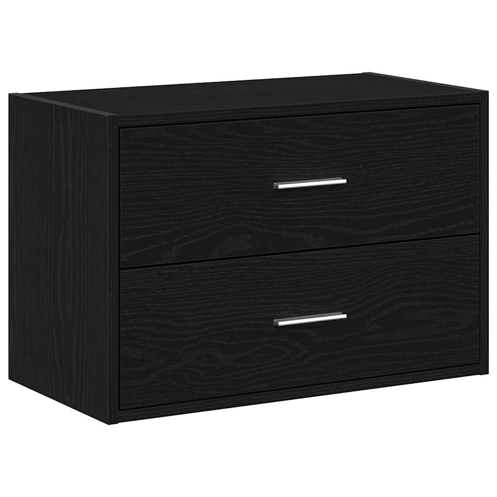 vidaXL Schrank mit 2 Schubladen Schwarz Eichen-Optik 60x31x40 cm