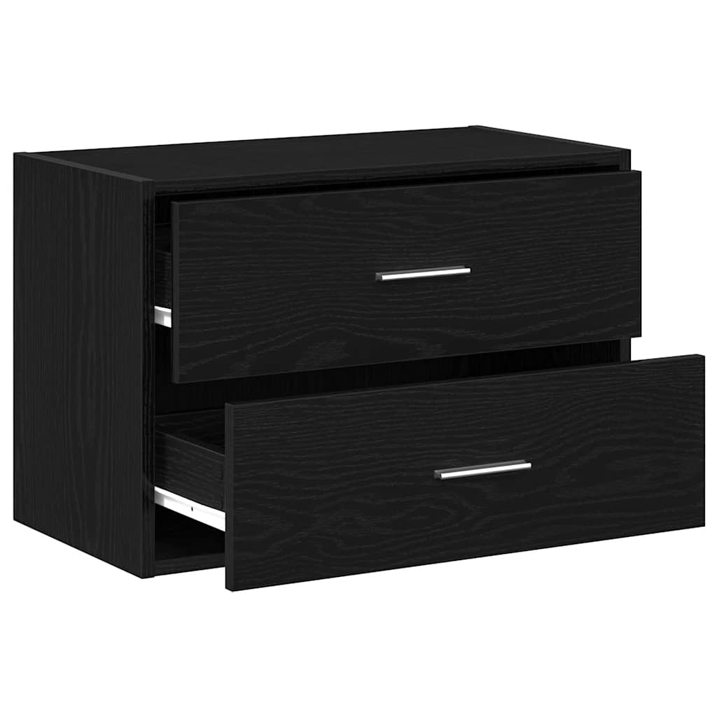 vidaXL Schrank mit 2 Schubladen Schwarz Eichen-Optik 60x31x40 cm