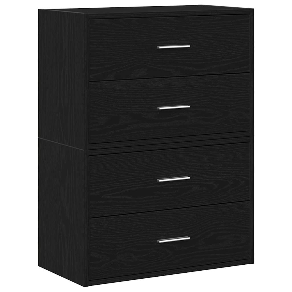 vidaXL Schränke mit 2 Schubladen 2Stk. Schwarz Eichen-Optik 60x31x40cm