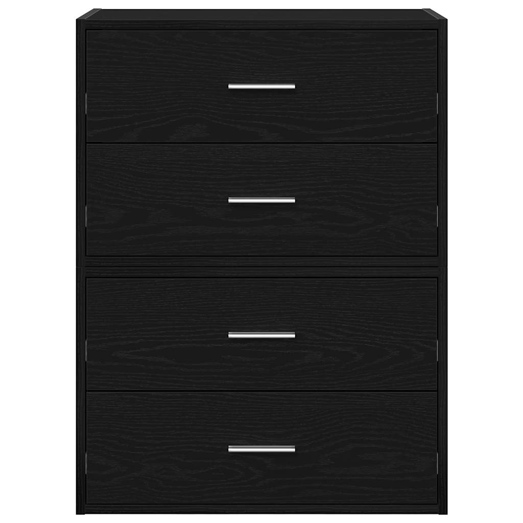vidaXL Schränke mit 2 Schubladen 2Stk. Schwarz Eichen-Optik 60x31x40cm