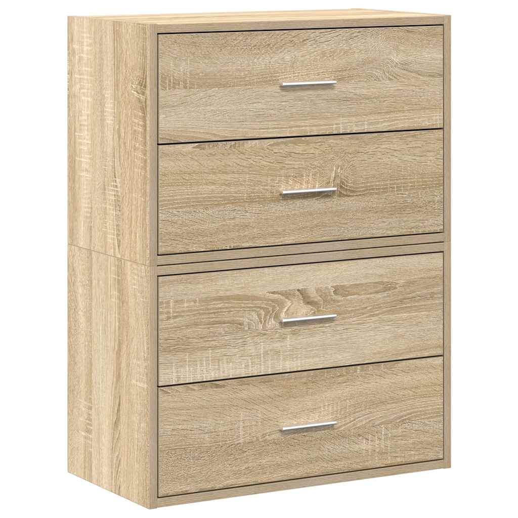 vidaXL Schränke mit 2 Schubladen 2 Stk. Sonoma-Eiche 60x31x40 cm