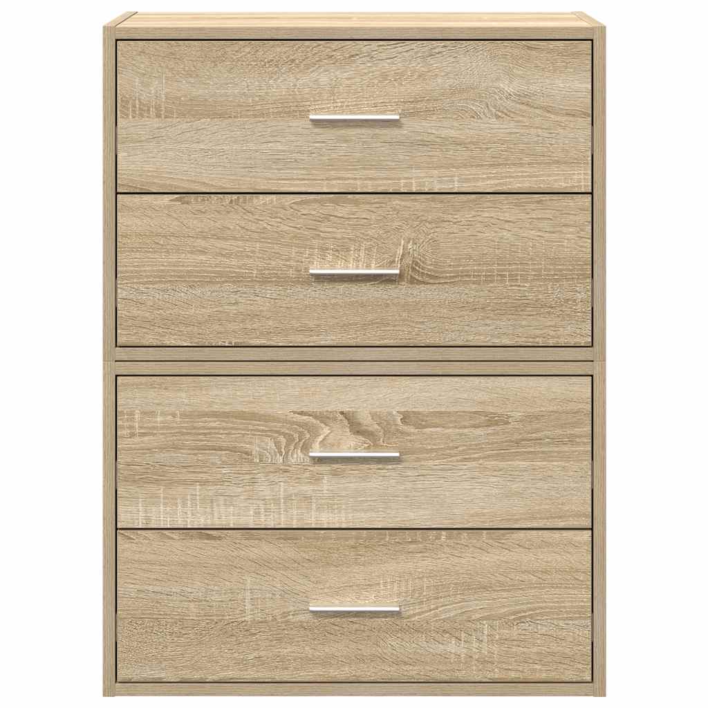 vidaXL Schränke mit 2 Schubladen 2 Stk. Sonoma-Eiche 60x31x40 cm