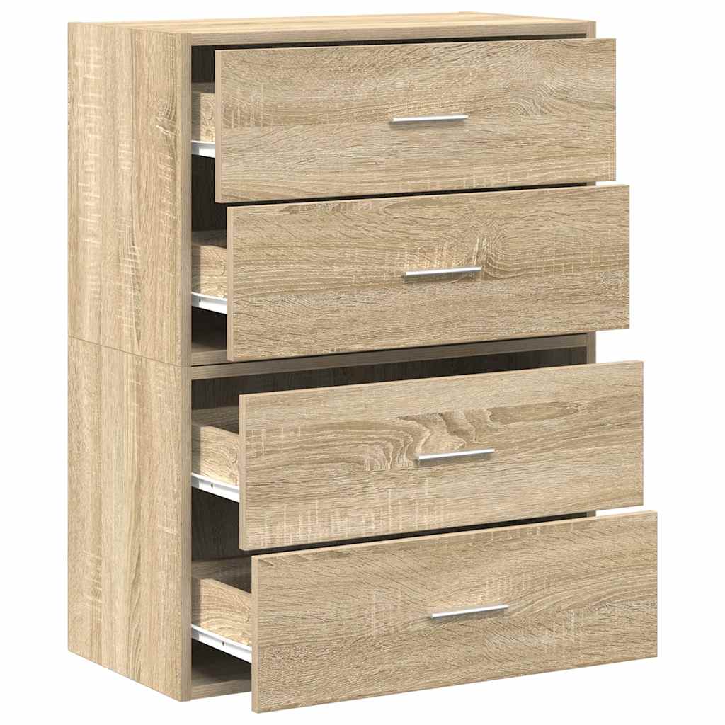 vidaXL Schränke mit 2 Schubladen 2 Stk. Sonoma-Eiche 60x31x40 cm