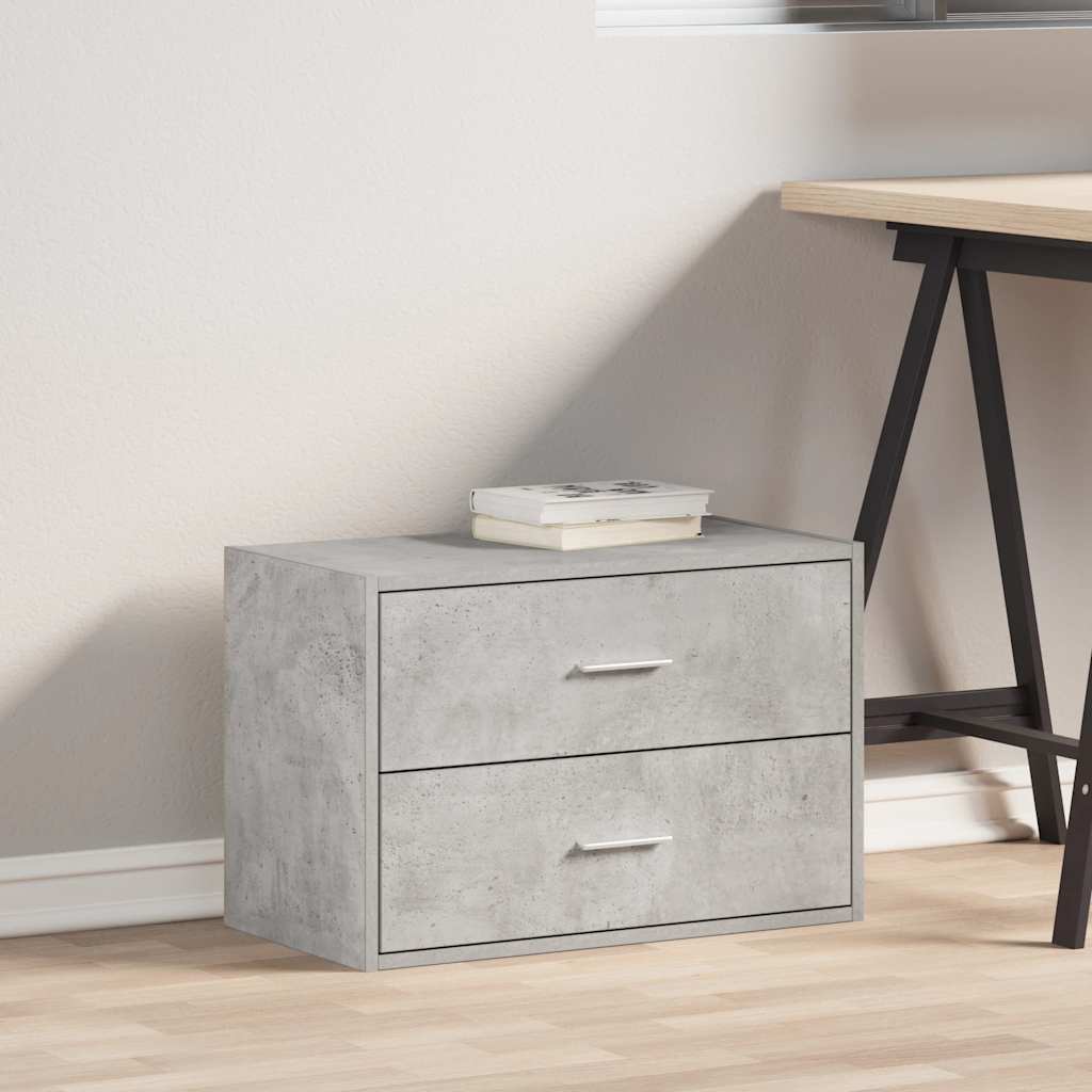 vidaXL Schrank mit 2 Schubladen Betongrau 60x31x40 cm Holzwerkstoff