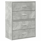 vidaXL Schränke mit 2 Schubladen 2 Stk. Betongrau 60x31x40 cm
