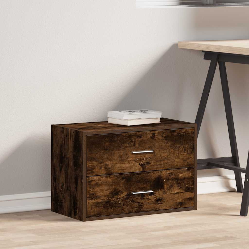 vidaXL Schrank mit 2 Schubladen Räuchereiche 60x31x40 cm Holzwerkstoff