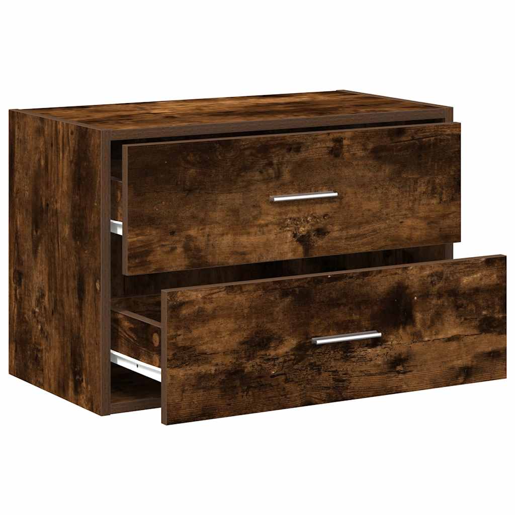 vidaXL Schrank mit 2 Schubladen Räuchereiche 60x31x40 cm Holzwerkstoff