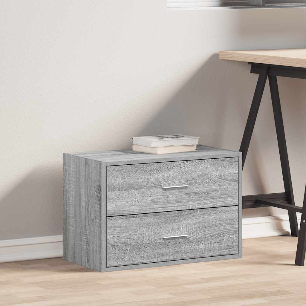 vidaXL Schrank mit 2 Schubladen Grau Sonoma 60x31x40 cm Holzwerkstoff
