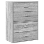 vidaXL Schränke mit 2 Schubladen 2 Stk. Grau Sonoma 60x31x40 cm