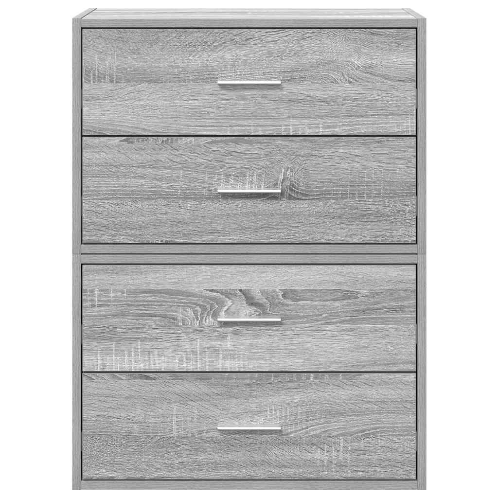 vidaXL Schränke mit 2 Schubladen 2 Stk. Grau Sonoma 60x31x40 cm