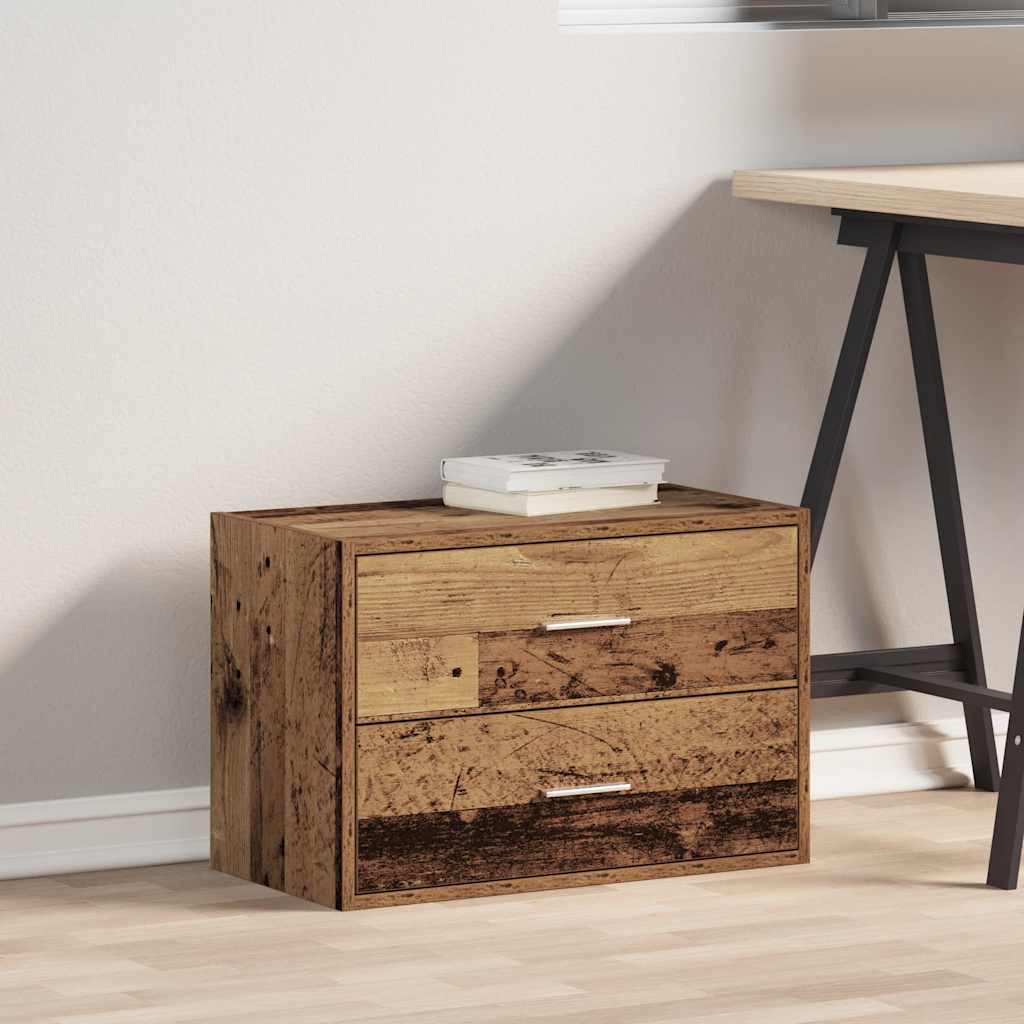 vidaXL Schrank mit 2 Schubladen Altholz-Optik 60x31x40cm Holzwerkstoff