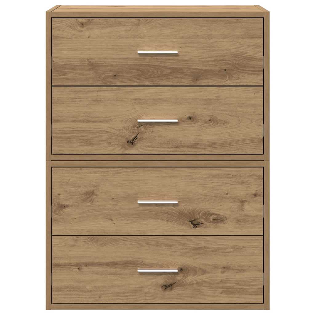 vidaXL Schränke mit 2 Schubladen 2 Stk. Artisan-Eiche 60x31x40cm