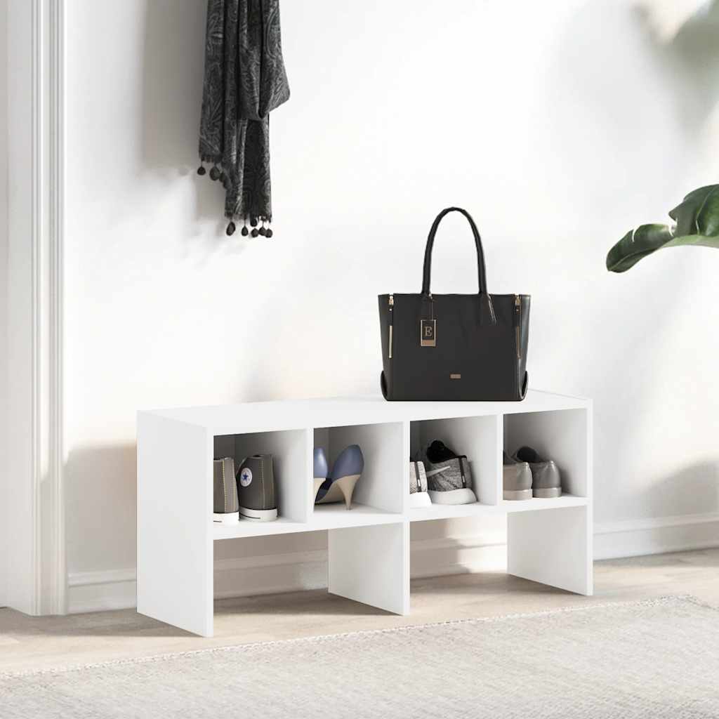 vidaXL Schuhregal Stapelbar Weiß 89,5x30x40 cm