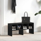 vidaXL Schuhregal Stapelbar Schwarz Eichen-Optik 89,5x30x40 cm