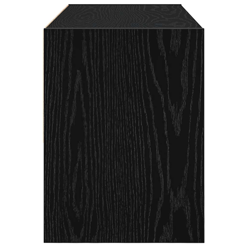 vidaXL Schuhregal Stapelbar Schwarz Eichen-Optik 89,5x30x40 cm