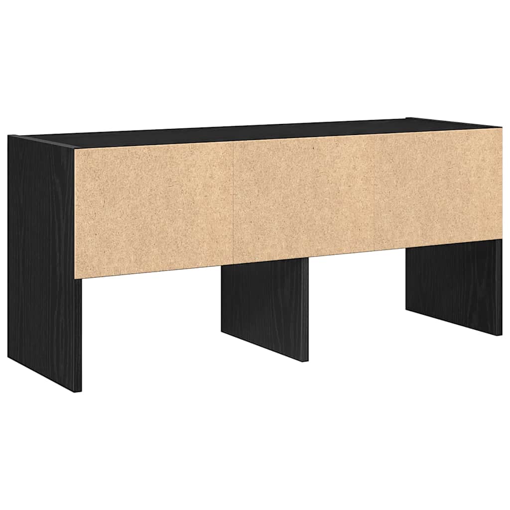 vidaXL Schuhregal Stapelbar Schwarz Eichen-Optik 89,5x30x40 cm