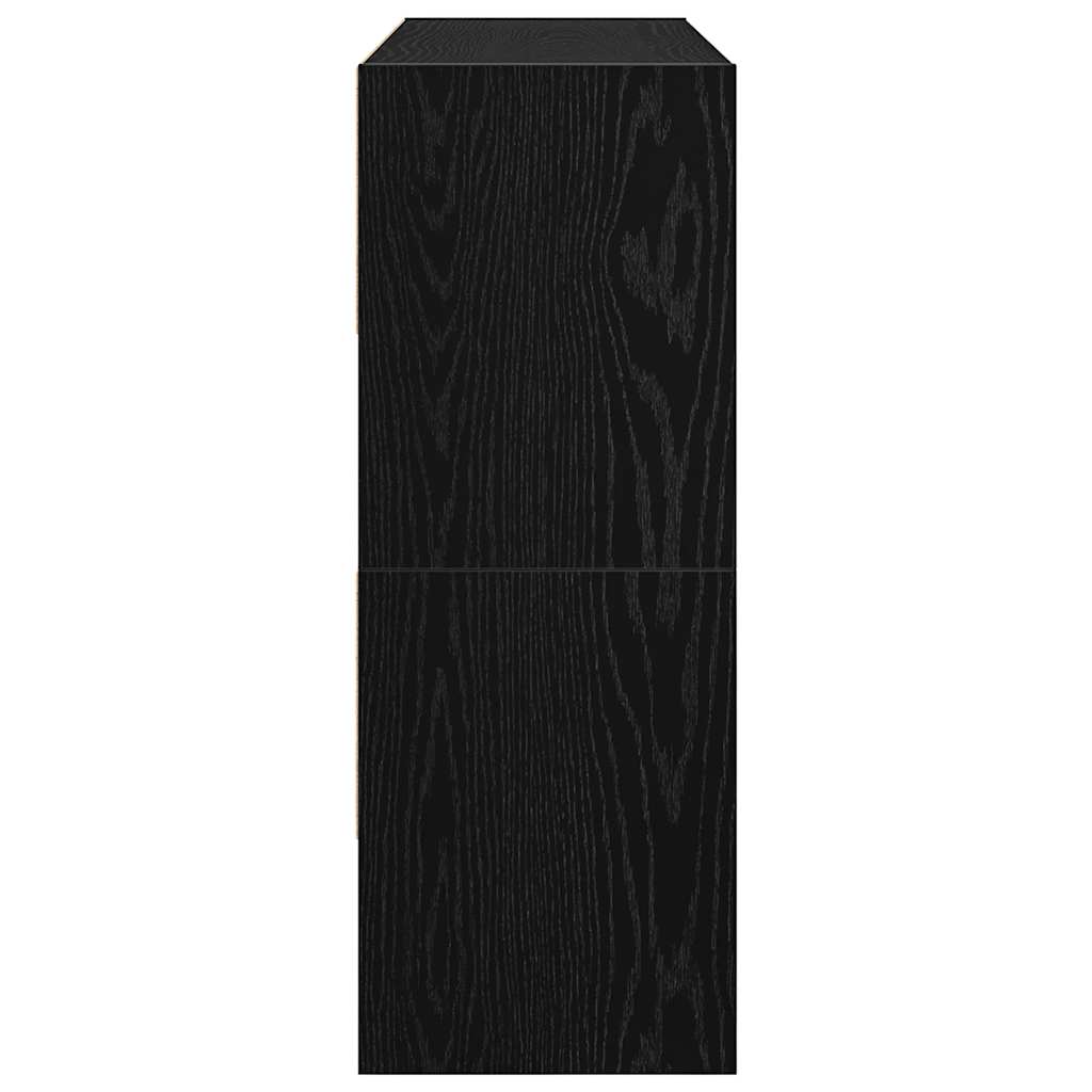 vidaXL Schuhregale 2 Stk. Stapelbar Schwarz Eichen-Optik 89,5x30x40 cm