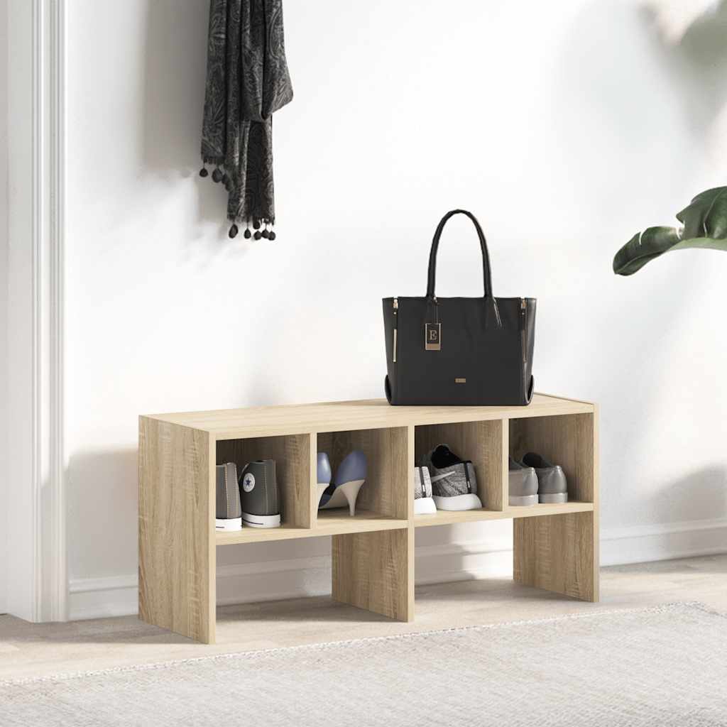vidaXL Schuhregal Stapelbar Sonoma-Eiche 89,5x30x40 cm