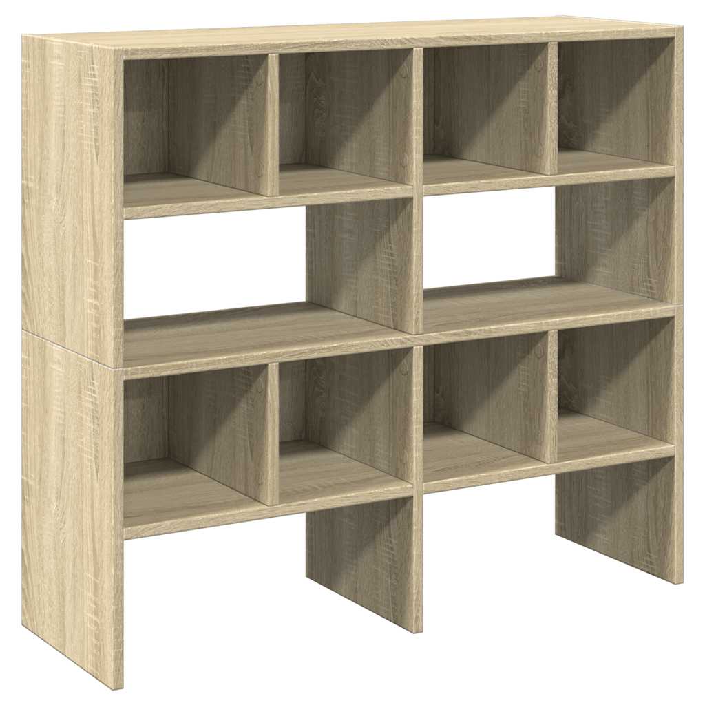 vidaXL Schuhregale 2 Stk. Stapelbar Sonoma-Eiche 89,5x30x40 cm