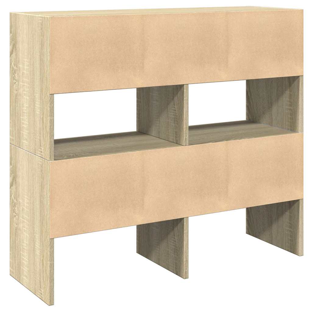 vidaXL Schuhregale 2 Stk. Stapelbar Sonoma-Eiche 89,5x30x40 cm