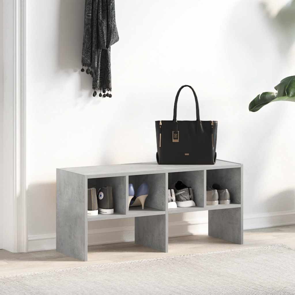 vidaXL Schuhregal Stapelbar Betongrau 89,5x30x40 cm