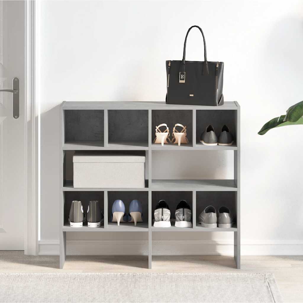 vidaXL Schuhregale 2 Stk. Stapelbar Betongrau 89,5x30x40 cm