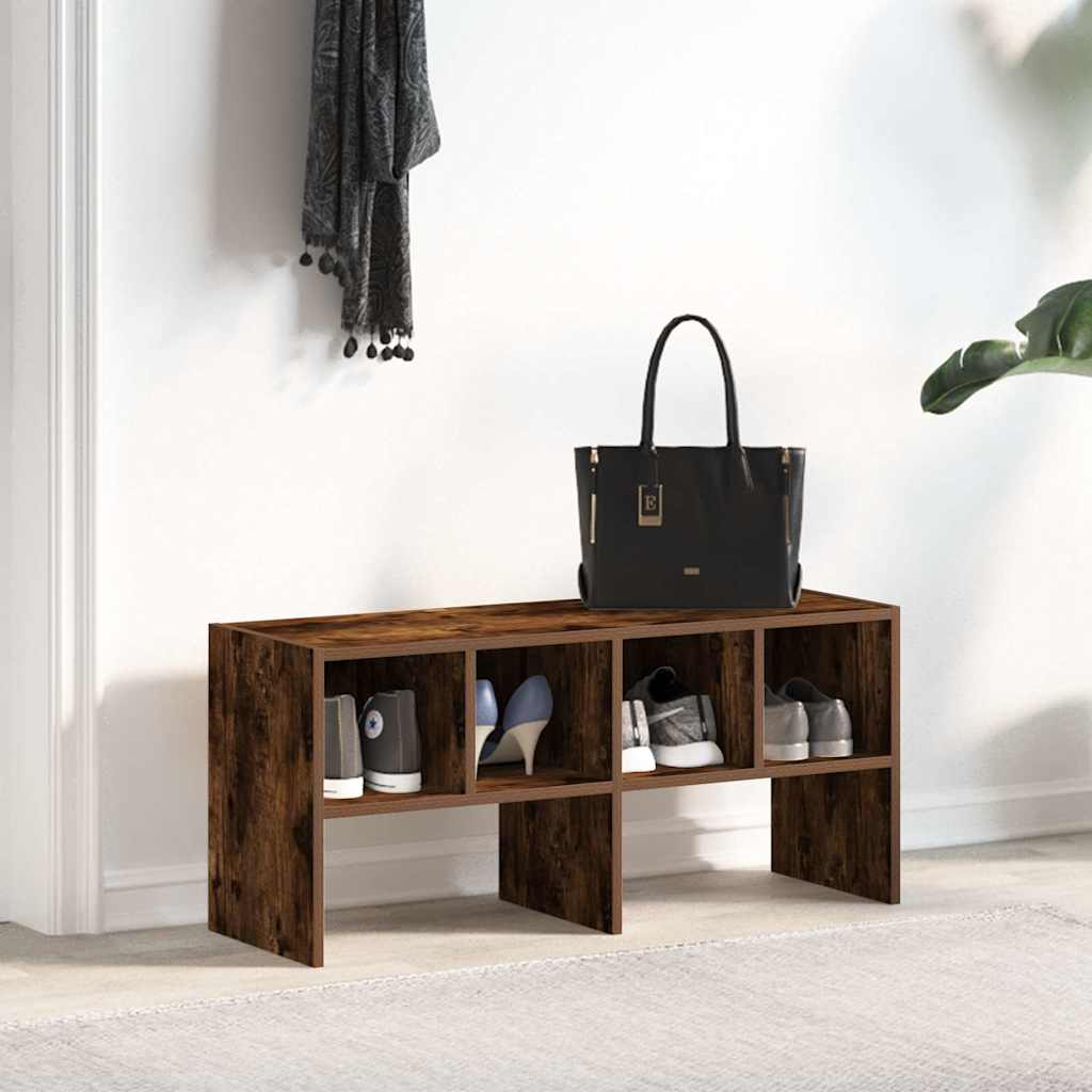 vidaXL Schuhregal Stapelbar Räuchereiche 89,5x30x40 cm