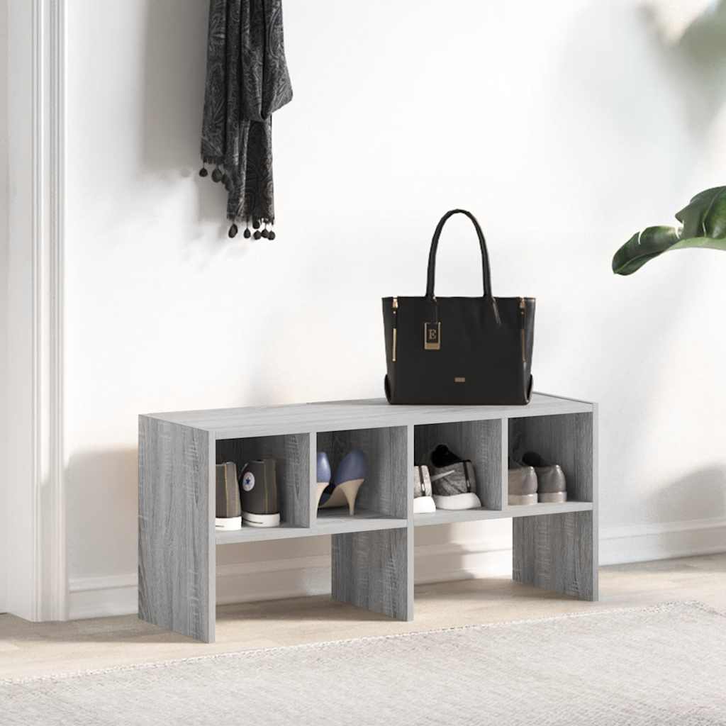 vidaXL Schuhregal Stapelbar Grau Sonoma 89,5x30x40 cm