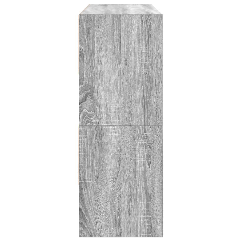 vidaXL Schuhregale 2 Stk. Stapelbar Grau Sonoma 89,5x30x40 cm