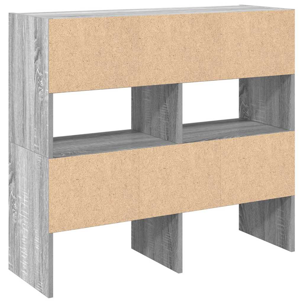 vidaXL Schuhregale 2 Stk. Stapelbar Grau Sonoma 89,5x30x40 cm