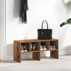 vidaXL Schuhregal Stapelbar Altholz-Optik 89,5x30x40 cm