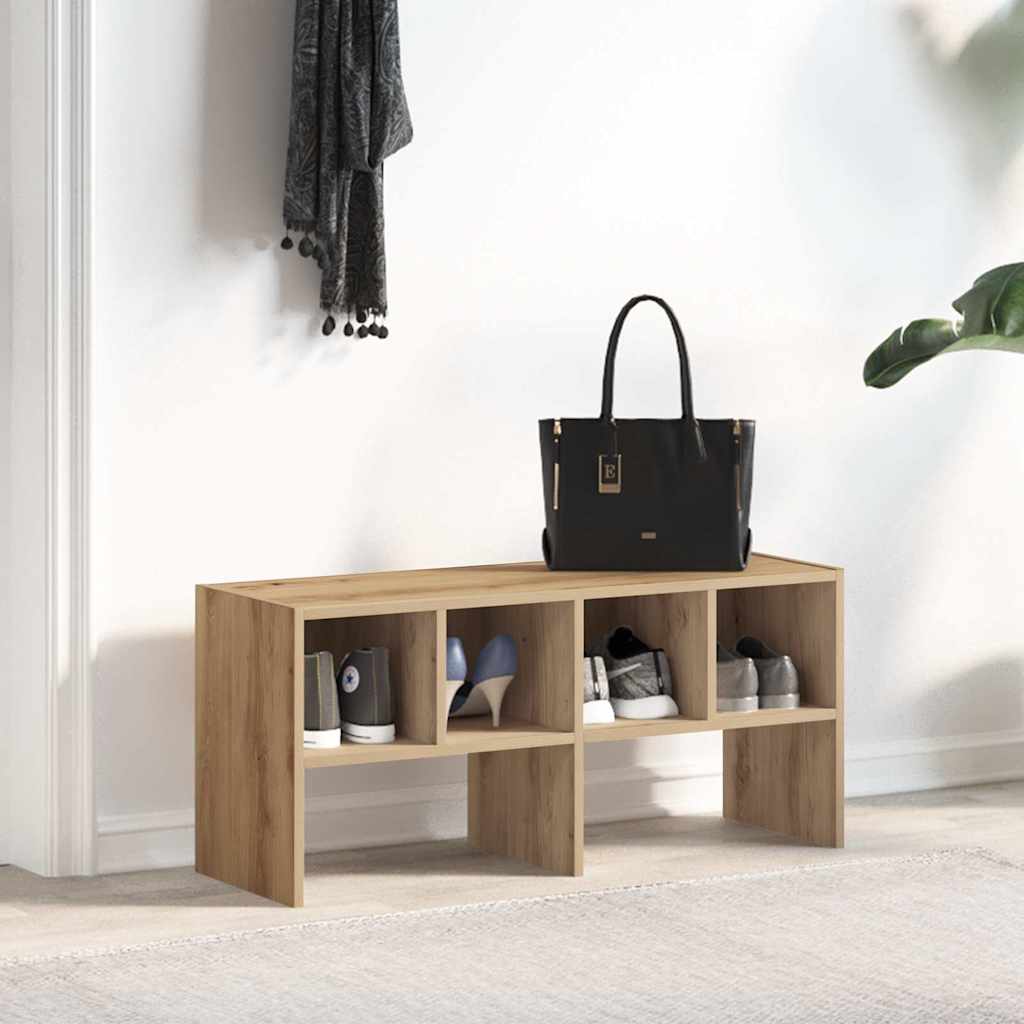 vidaXL Schuhregal Stapelbar Artisan-Eiche 89,5x30x40 cm