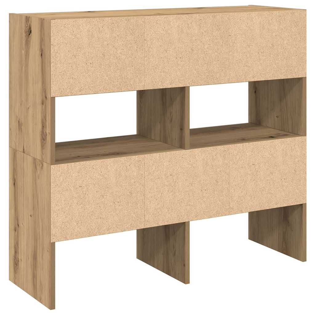 vidaXL Schuhregale 2 Stk. Stapelbar Artisan-Eiche 89,5x30x40 cm