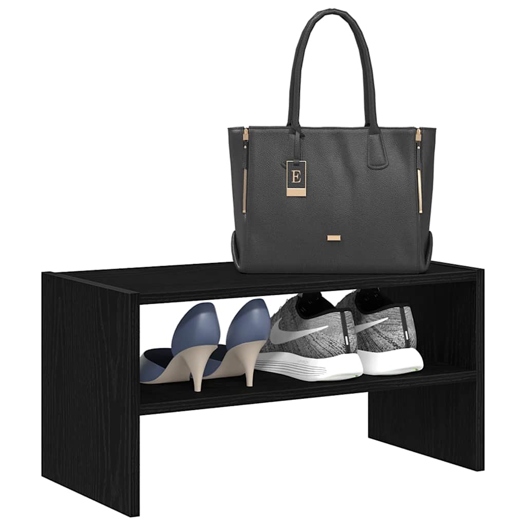 vidaXL Schuhregal Stapelbar Schwarze Eiche 60x30x30,5 cm
