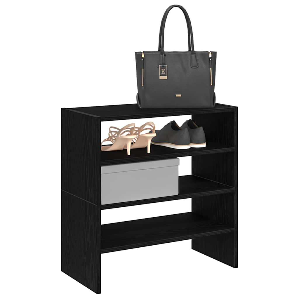 vidaXL Schuhregale 2 Stück stapelbar Schwarze Eiche 60x30x30,5 cm