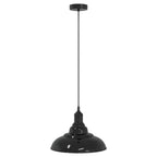 vidaXL Pendelleuchte Höhenverstellbar E27 Schwarz Glänzend Ø 31 cm