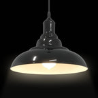 vidaXL Pendelleuchte Höhenverstellbar E27 Schwarz Glänzend Ø 31 cm