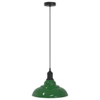 vidaXL Pendelleuchte Höhenverstellbar E27 Grün Glänzend Ø 31 cm Metall