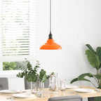 vidaXL Pendelleuchte Höhenverstellbar E27 Orange Glänzend Ø31cm Metall