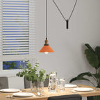 vidaXL Pendelleuchte Höhenverstellbar E27 Orange Glänzend Ø22cm Metall