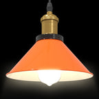 vidaXL Pendelleuchte Höhenverstellbar E27 Orange Glänzend Ø22cm Metall