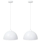 vidaXL Pendelleuchten 2 Stk. Höhenverstellbar E27 Weiß Ø 30 cm Metall